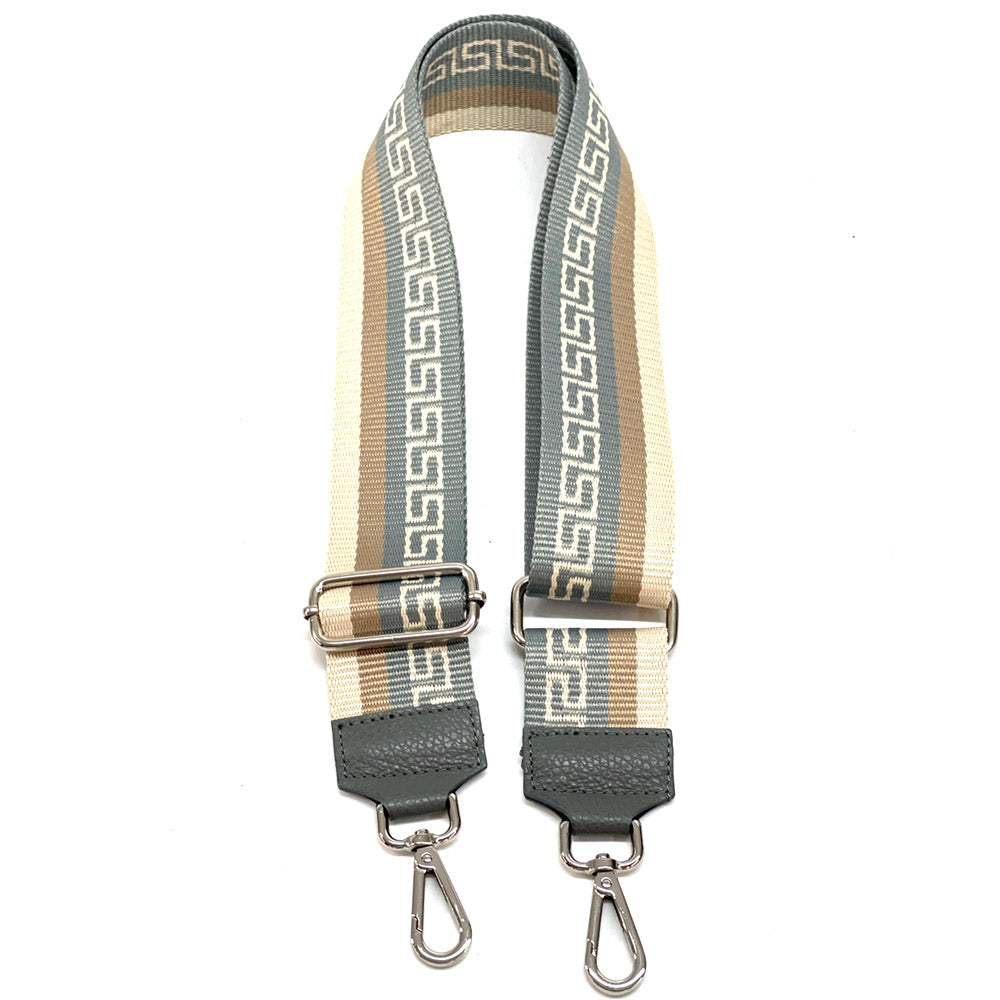 Jacquard Shoulder Strap - Greek Key Design - Made In Italy