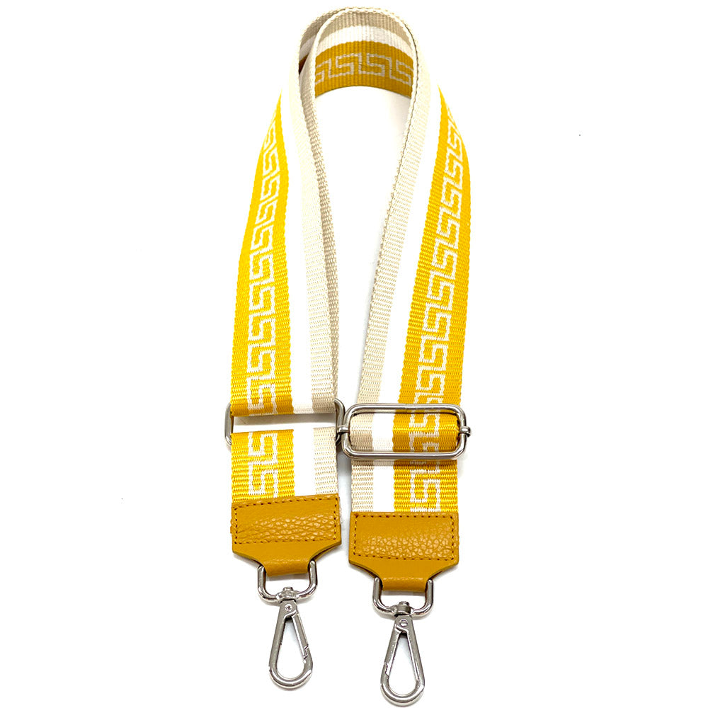 Jacquard Shoulder Strap - Greek Key Design - Made In Italy