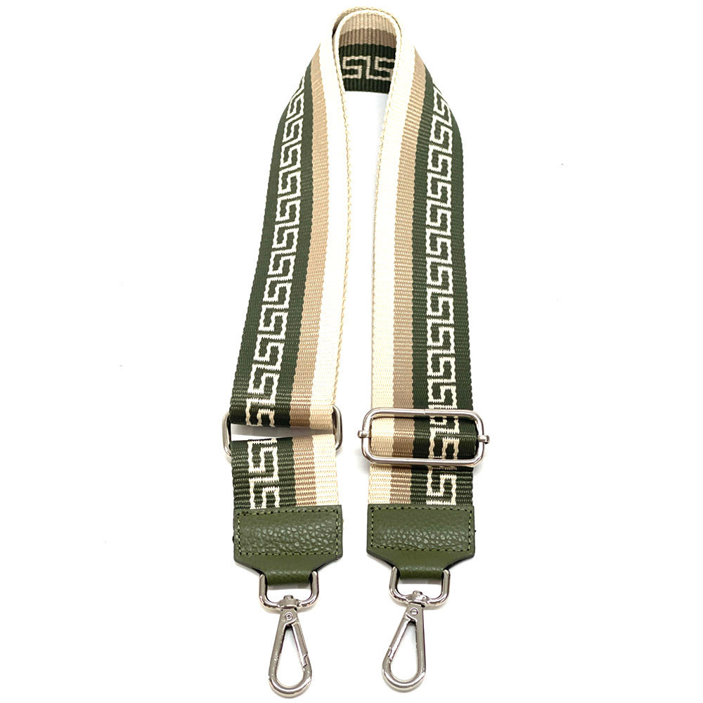 Jacquard Shoulder Strap - Greek Key Design - Made In Italy