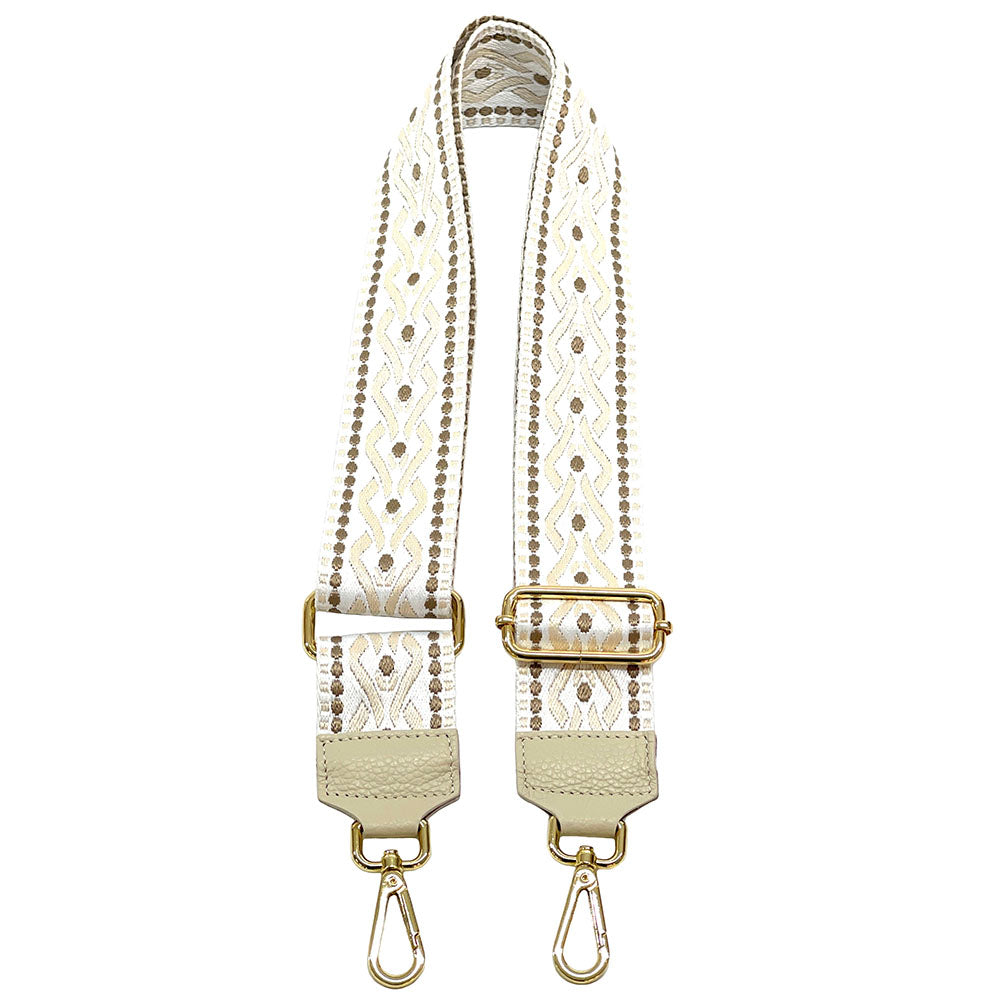 Jacquard Shoulder Strap - Tribal-Inspired Design - Made In Italy