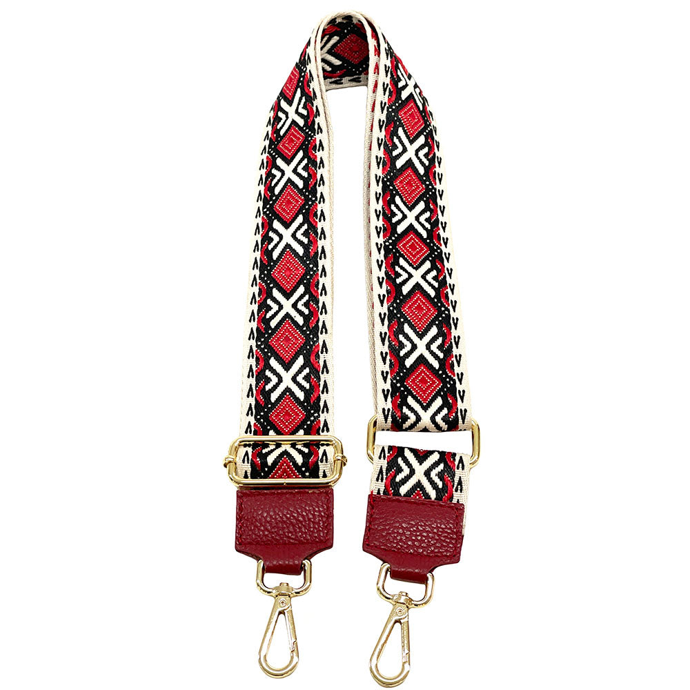Jacquard Shoulder Strap - Tribal-Inspired Design - Made In Italy