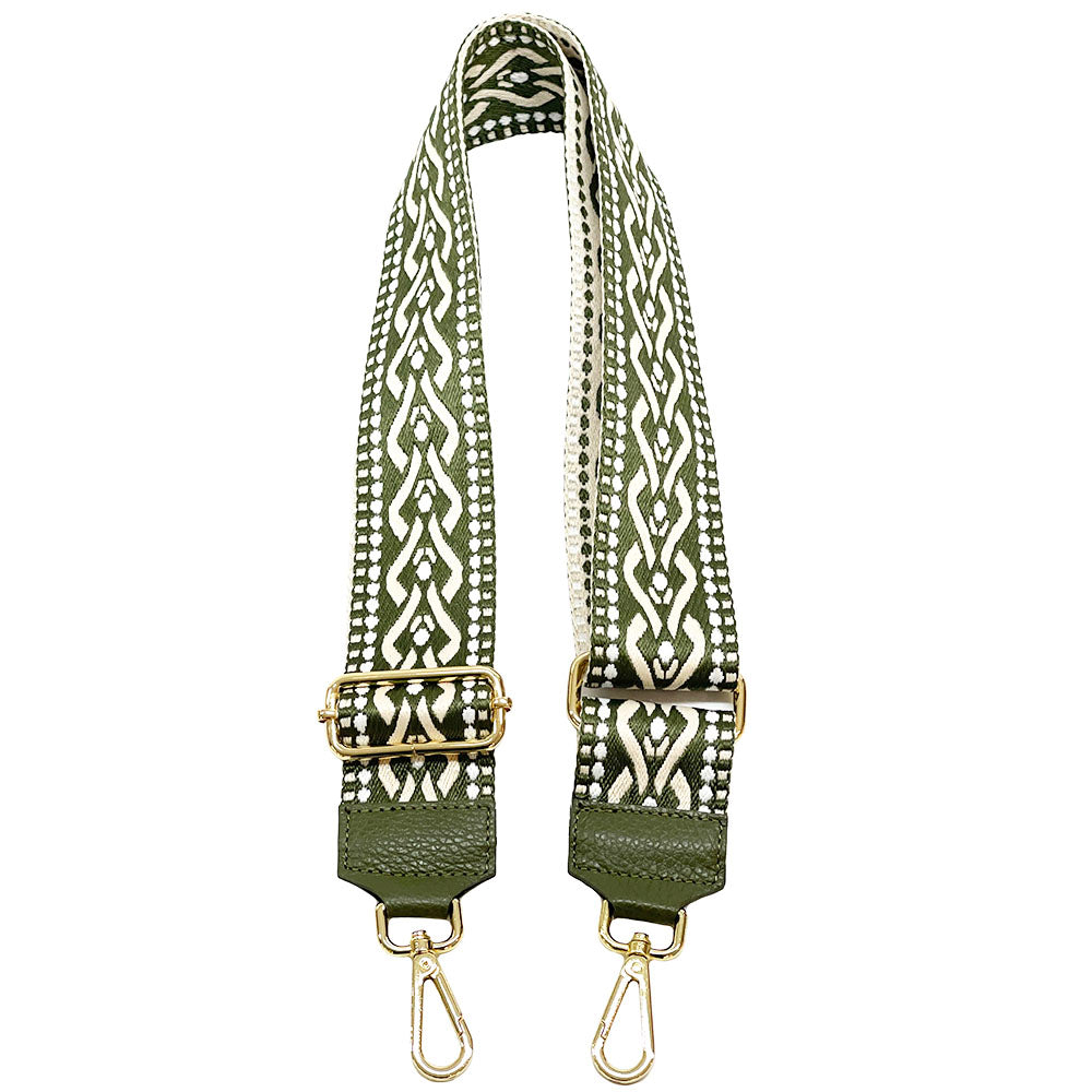 Jacquard Shoulder Strap - Tribal-Inspired Design - Made In Italy