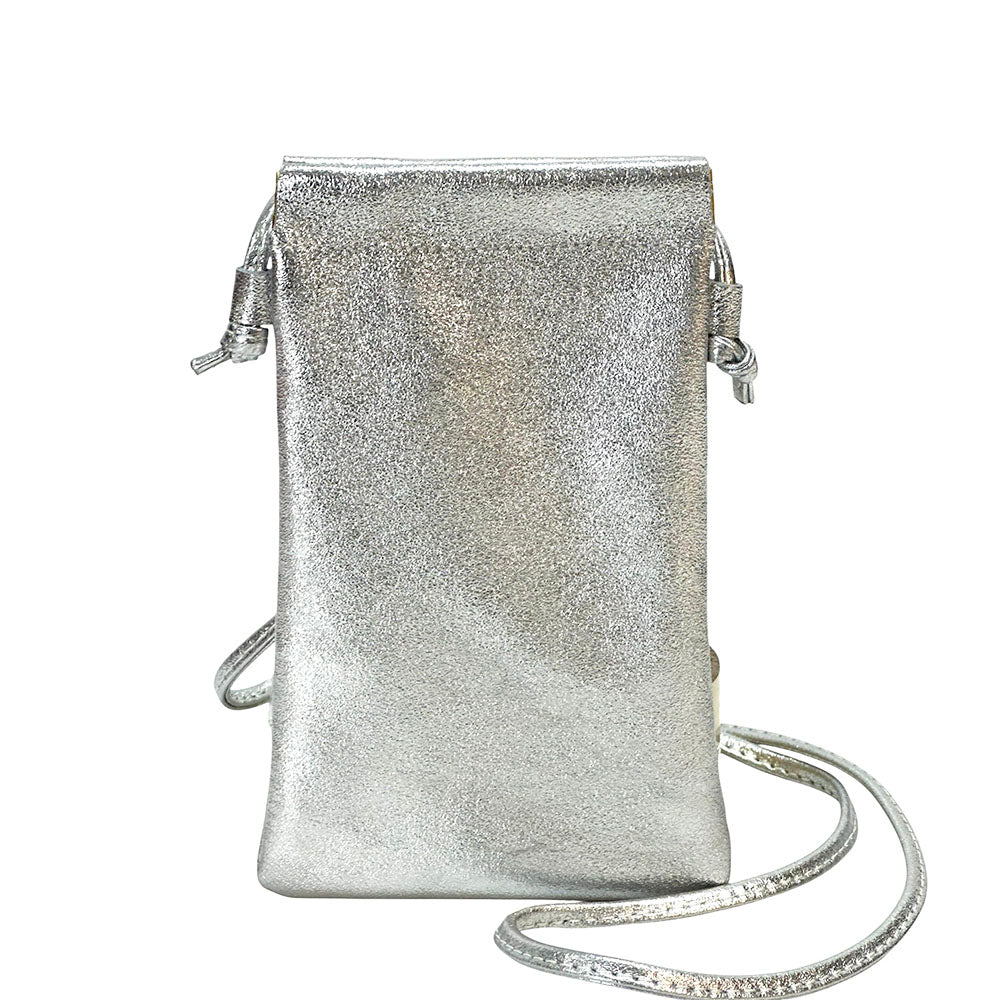 Perla Cow Leather Phone Crossbody Bag - Made In Italy