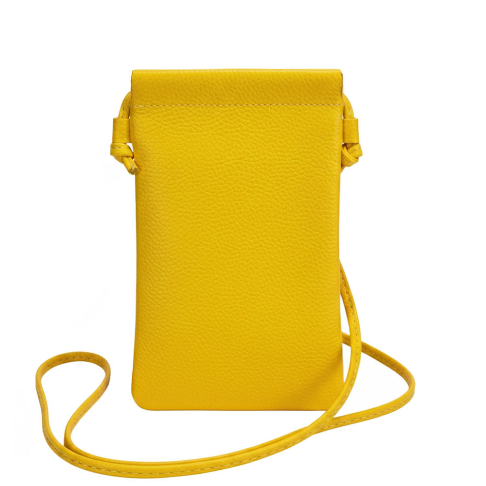 Perla Cow Leather Phone Crossbody Bag - Made In Italy