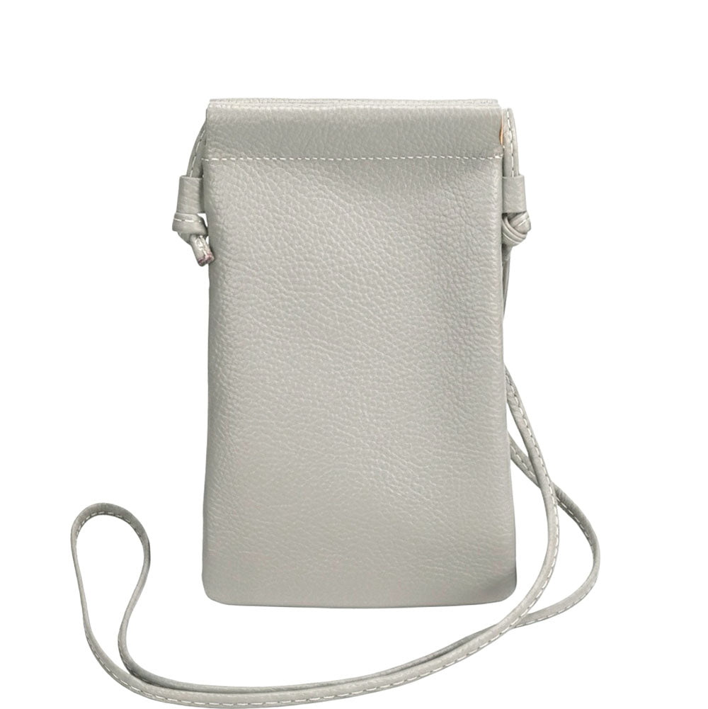 Perla Cow Leather Phone Crossbody Bag - Made In Italy