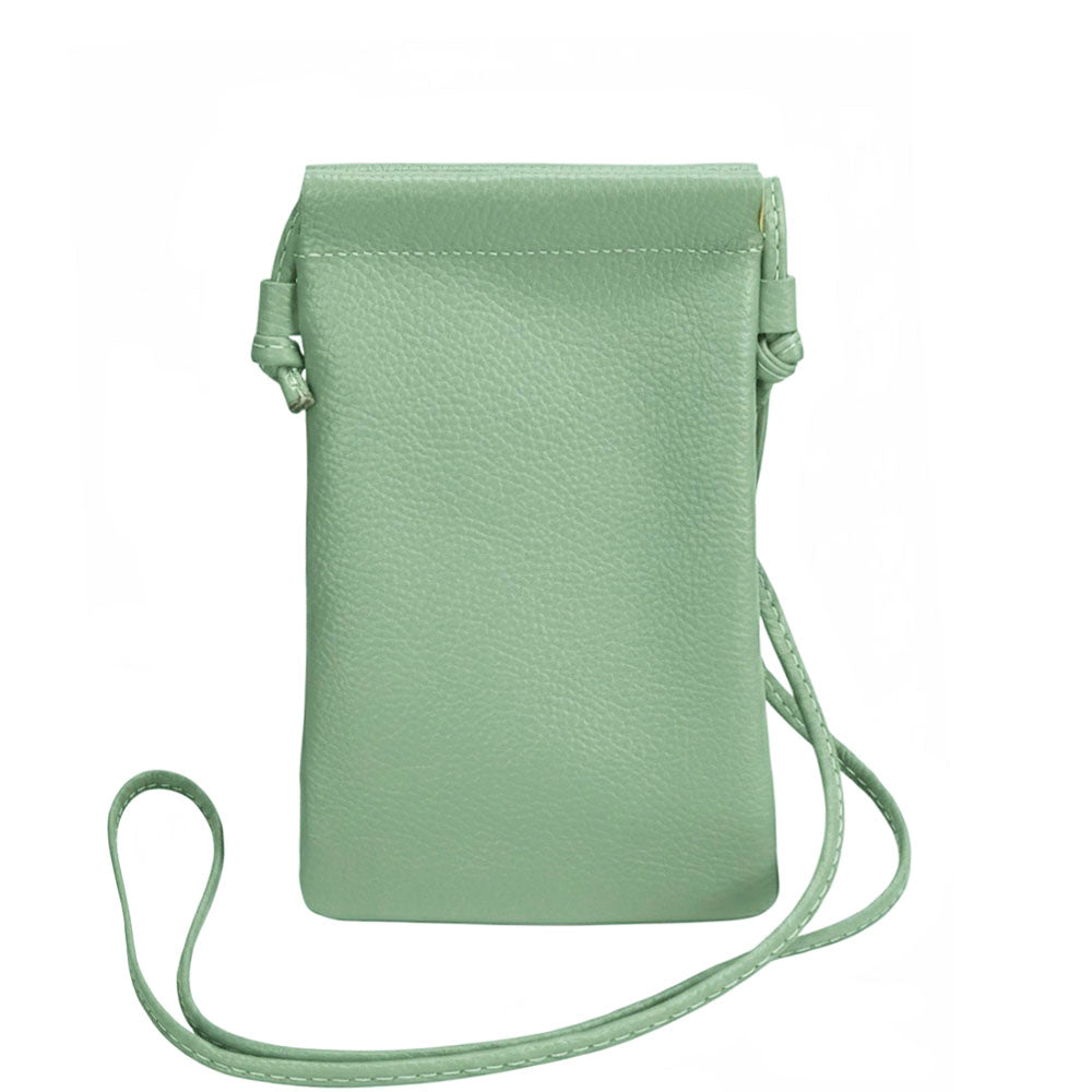 Perla Cow Leather Phone Crossbody Bag - Made In Italy