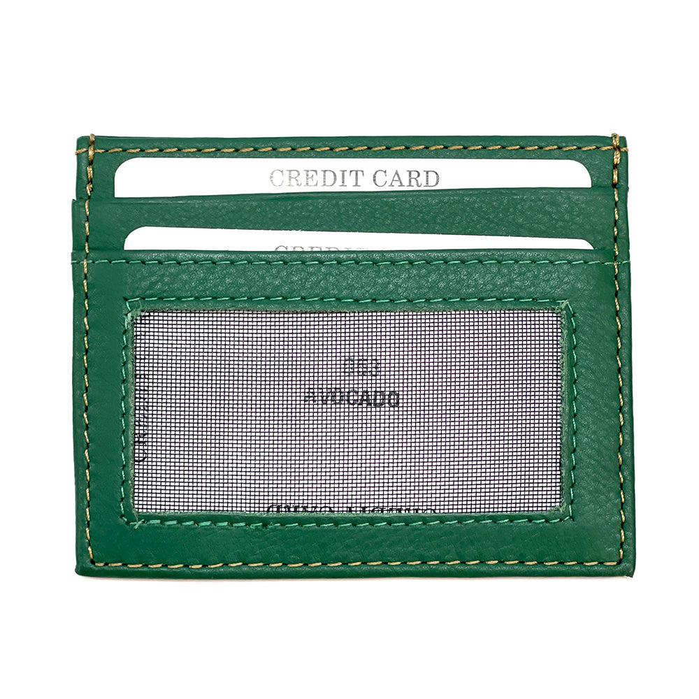 Genuine Leather Credit Card Holder with Transparent Window - Made In Italy