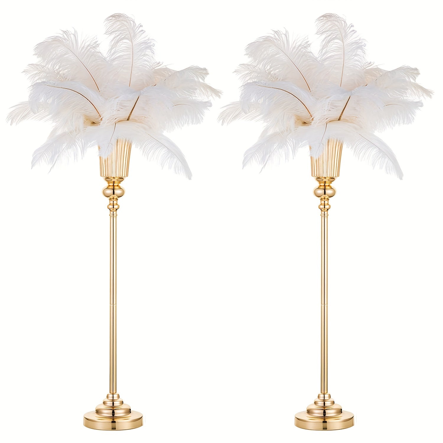 Set Of 2/ Set Of 10 Versatile Golden Centerpiece Vases, Perfect For Weddings, Banquets, Anniversaries, And Birthdays.