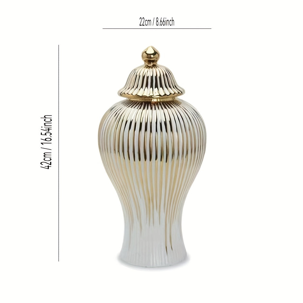 Porcelain Electroplated Gold Edge General Bottle Home Decoration Light Luxury Craft Decorative