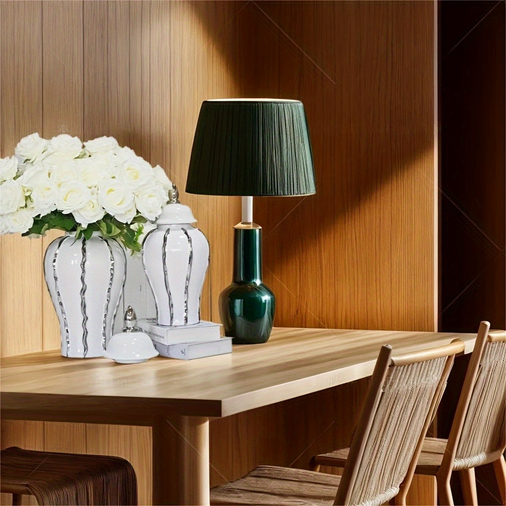 Luxurious Silvery Ceramic Ginger Jar - Modern Decorative Vase