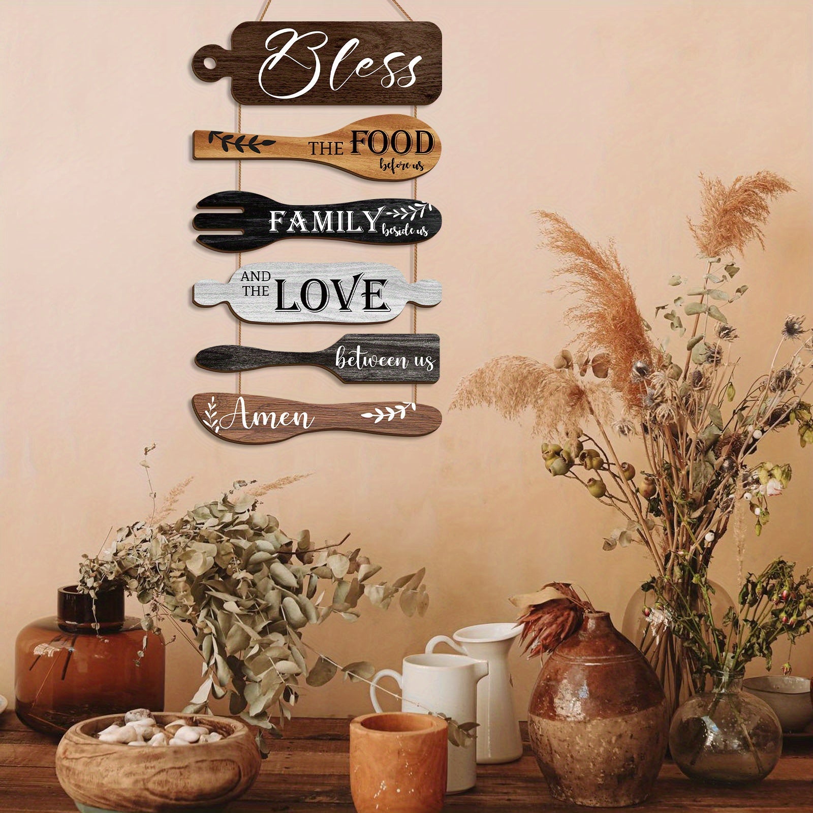Kitchen Decoration Retro Chic Wooden Blessing Signs