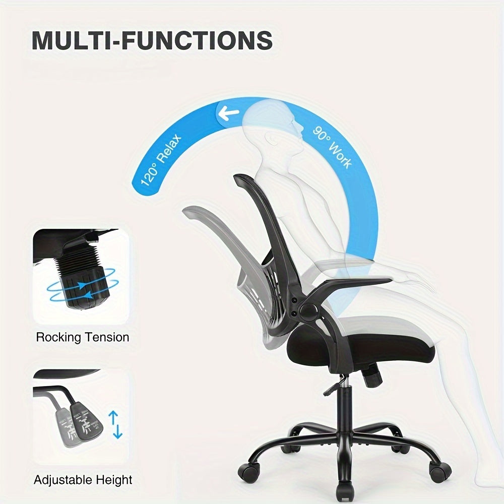Office Computer Desk Chair, Ergonomic Mid-Back Mesh Rolling Work Swivel Task Chairs with Comfortable Lumbar Support