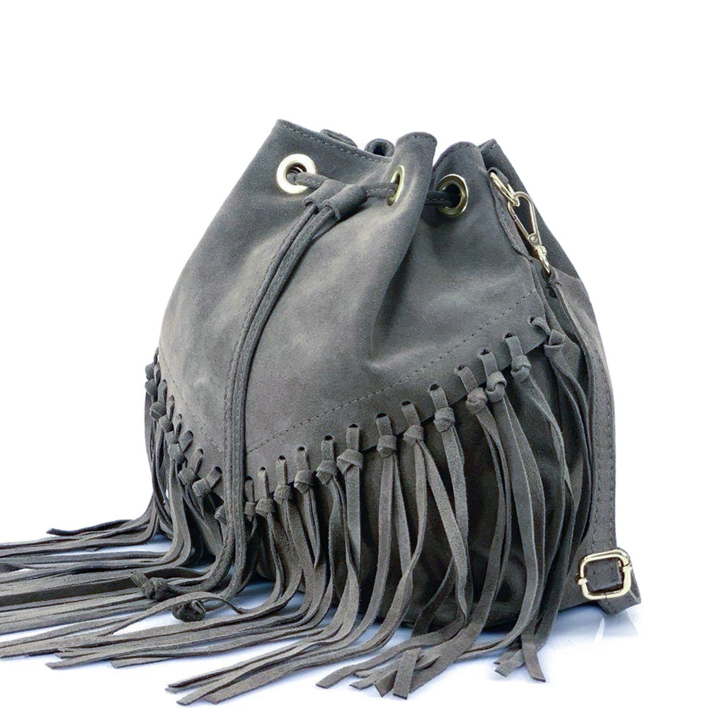 Ileana leather Bucket Bag - Made In Italy