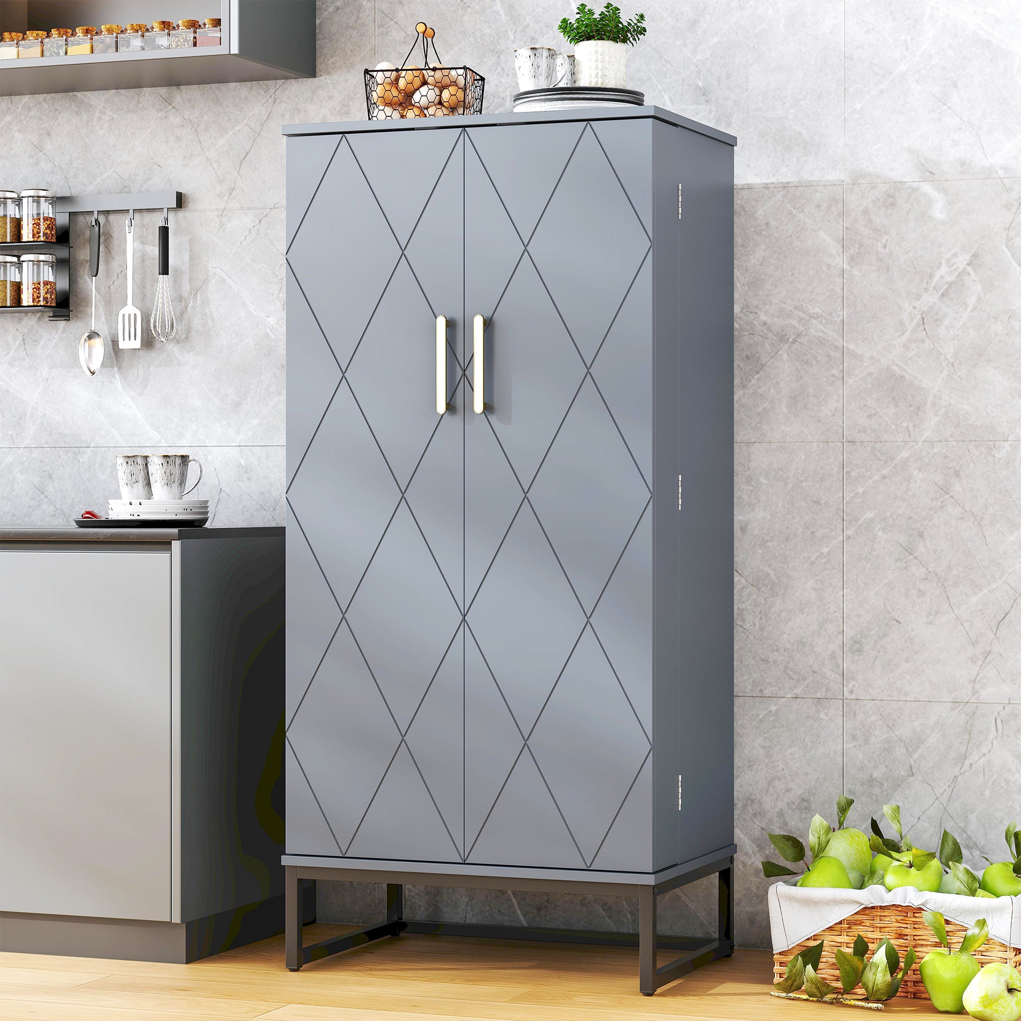 51" Office Cabinet with Adjustable Shelves, Office Organization Storage Cabinet