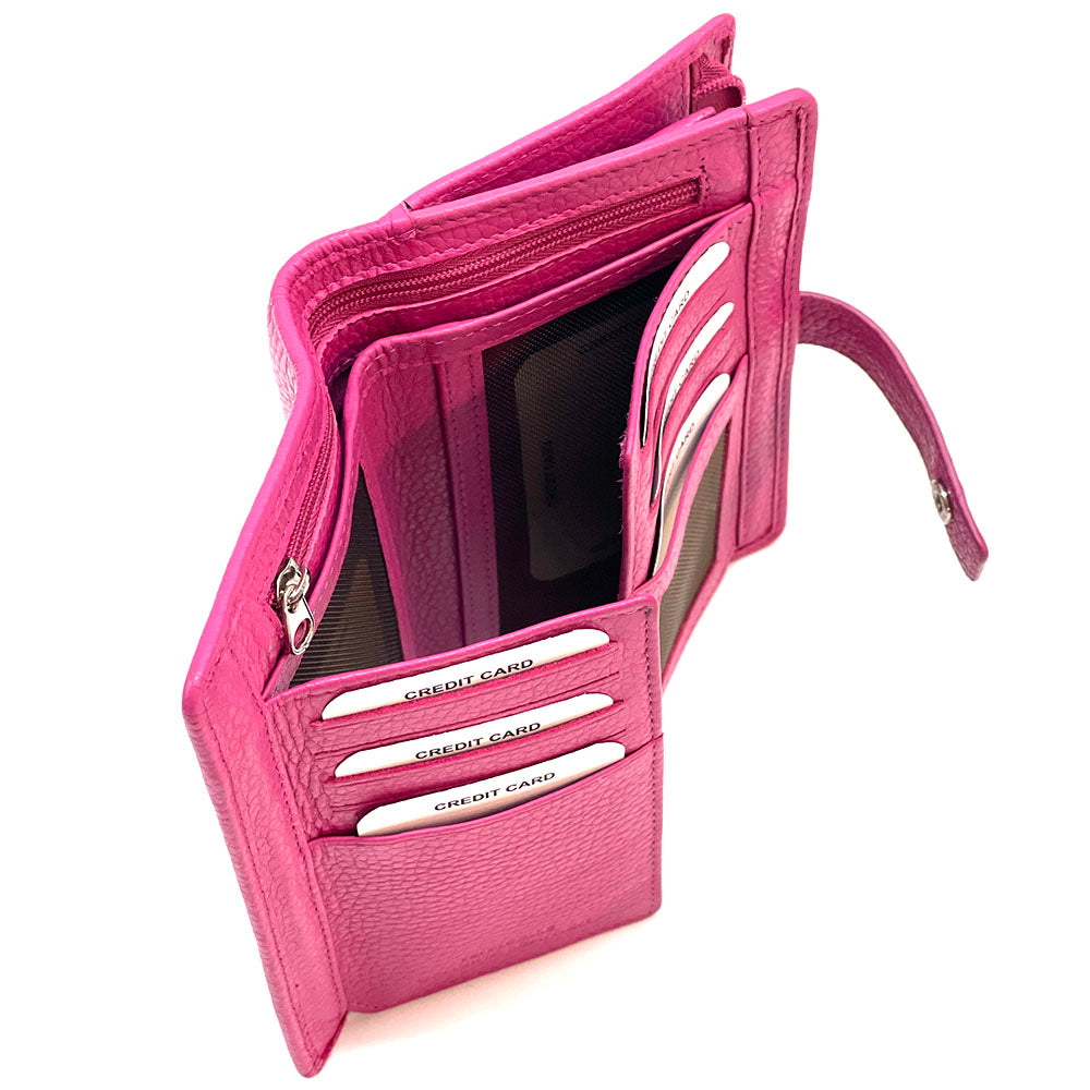 Flora leather wallet - Made In Italy