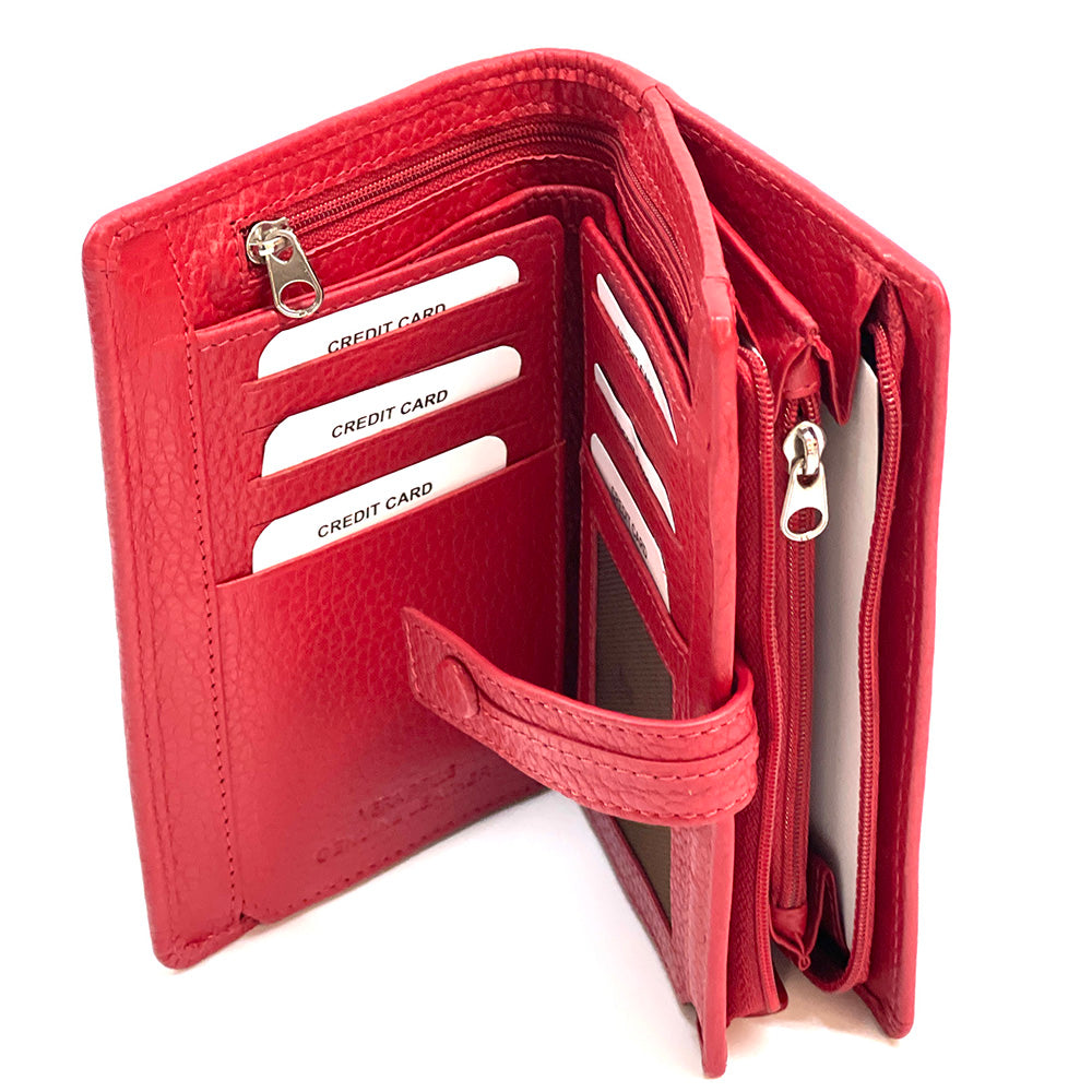 Flora leather wallet - Made In Italy