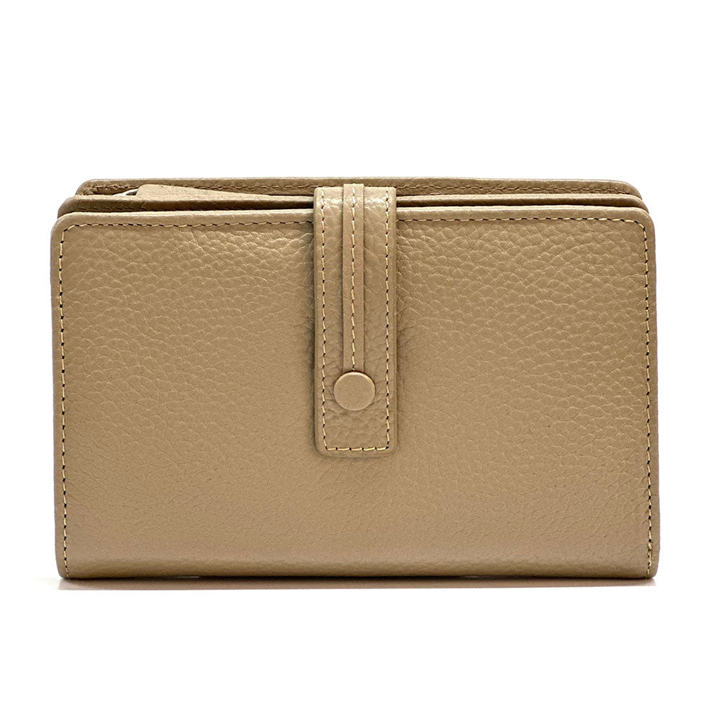 Flora leather wallet - Made In Italy