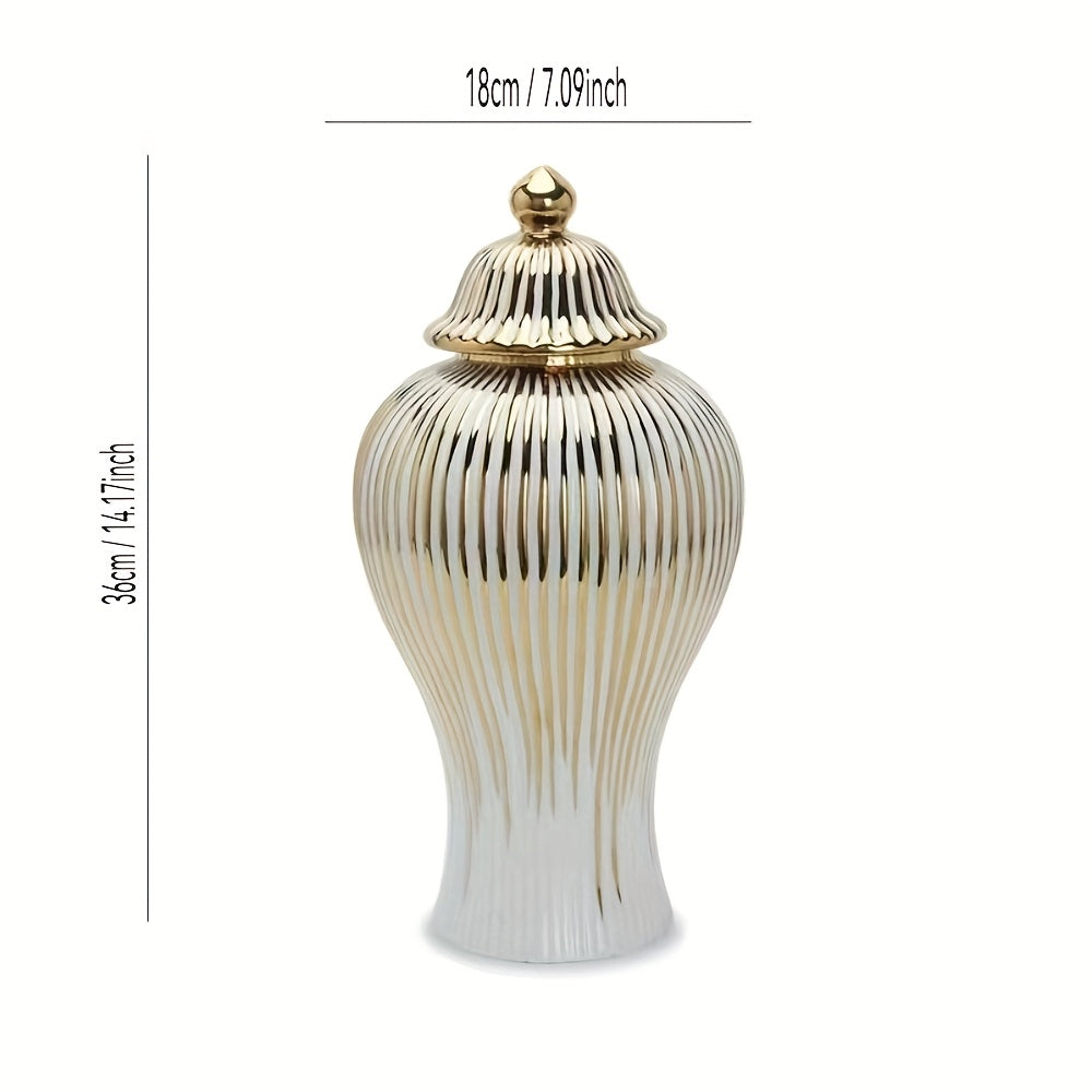 Porcelain Electroplated Gold Edge General Bottle Home Decoration Light Luxury Craft Decorative