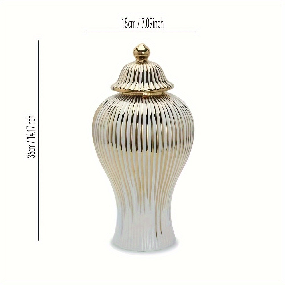 Porcelain Electroplated Gold Edge General Bottle Home Decoration Light Luxury Craft Decorative