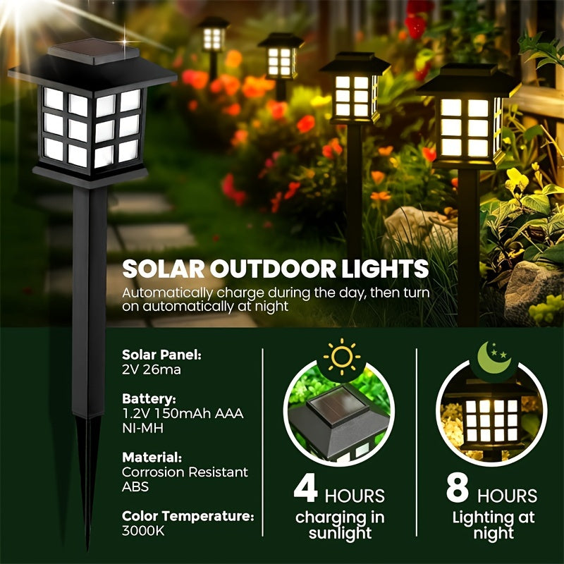 Outdoor Elegance | Solar Outdoor Pathway Lights - Modern Metal Garden Lighting, Solar-Powered