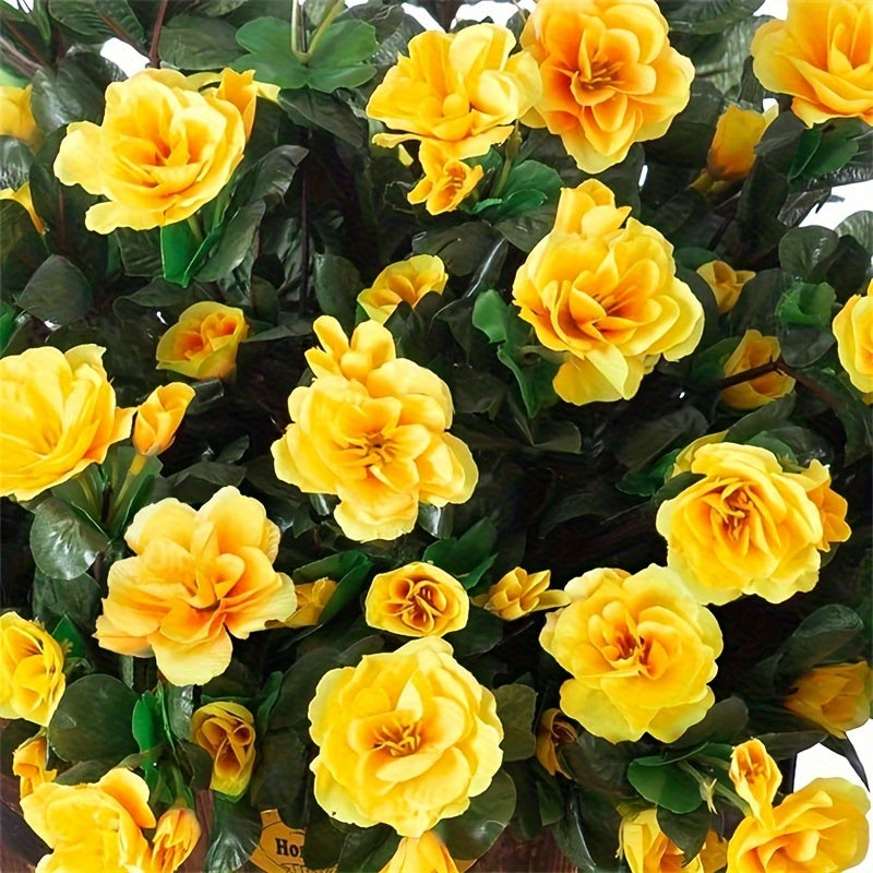 4pcs UV-Resistant Camellias Artificial Flowers, Lifelike Faux Camellia Plant for Home Decor