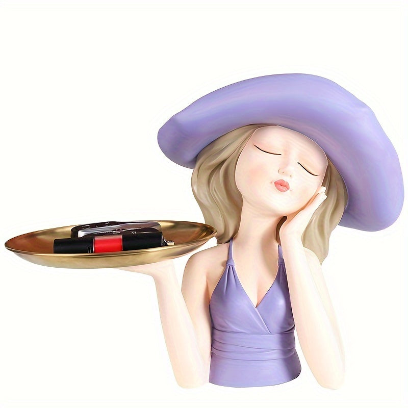 A Pretty Hat Girl Resin Tray for Your Contemporary Minimalist House