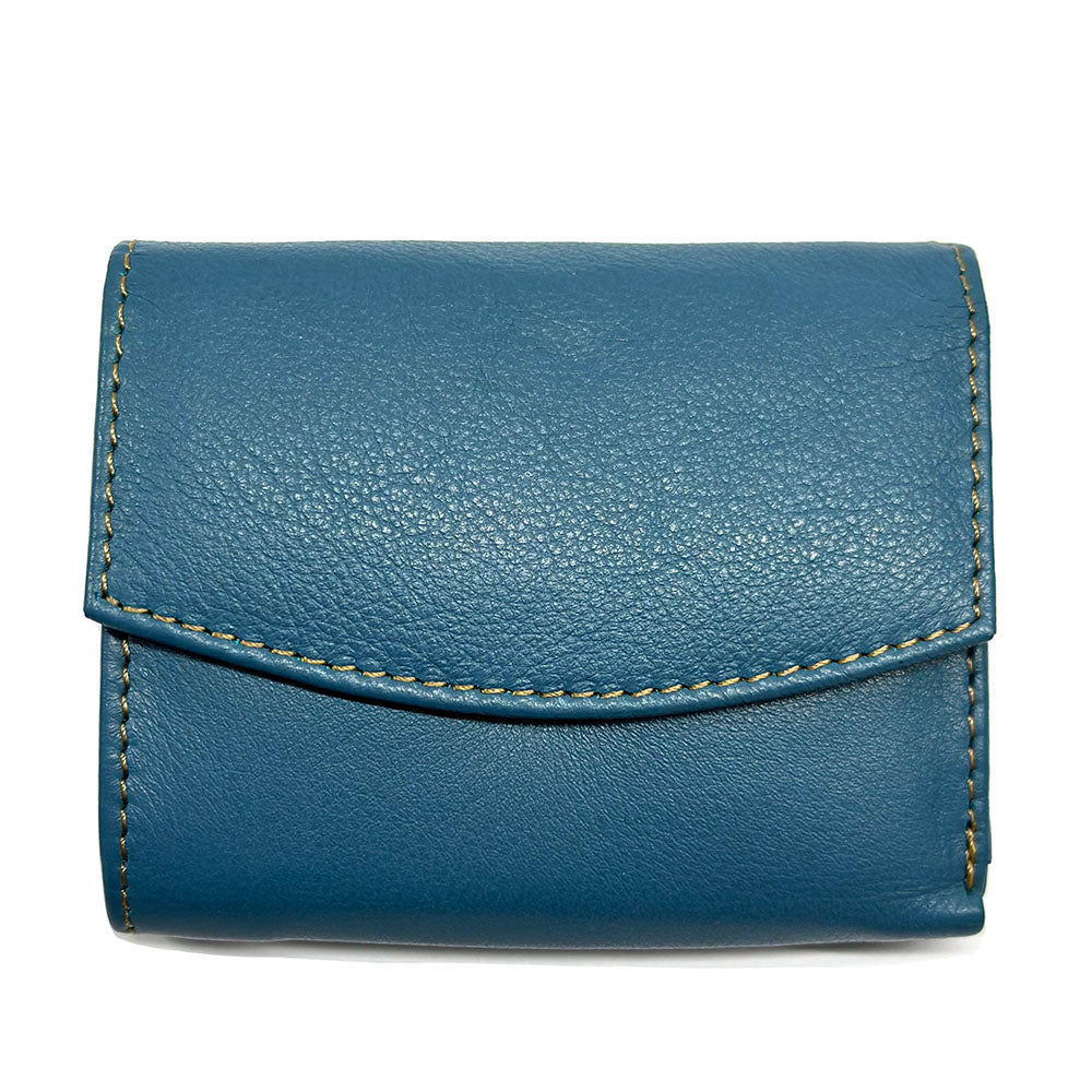 Liora Minimalist RFID Leather Mini Trifold Wallet - Made In Italy