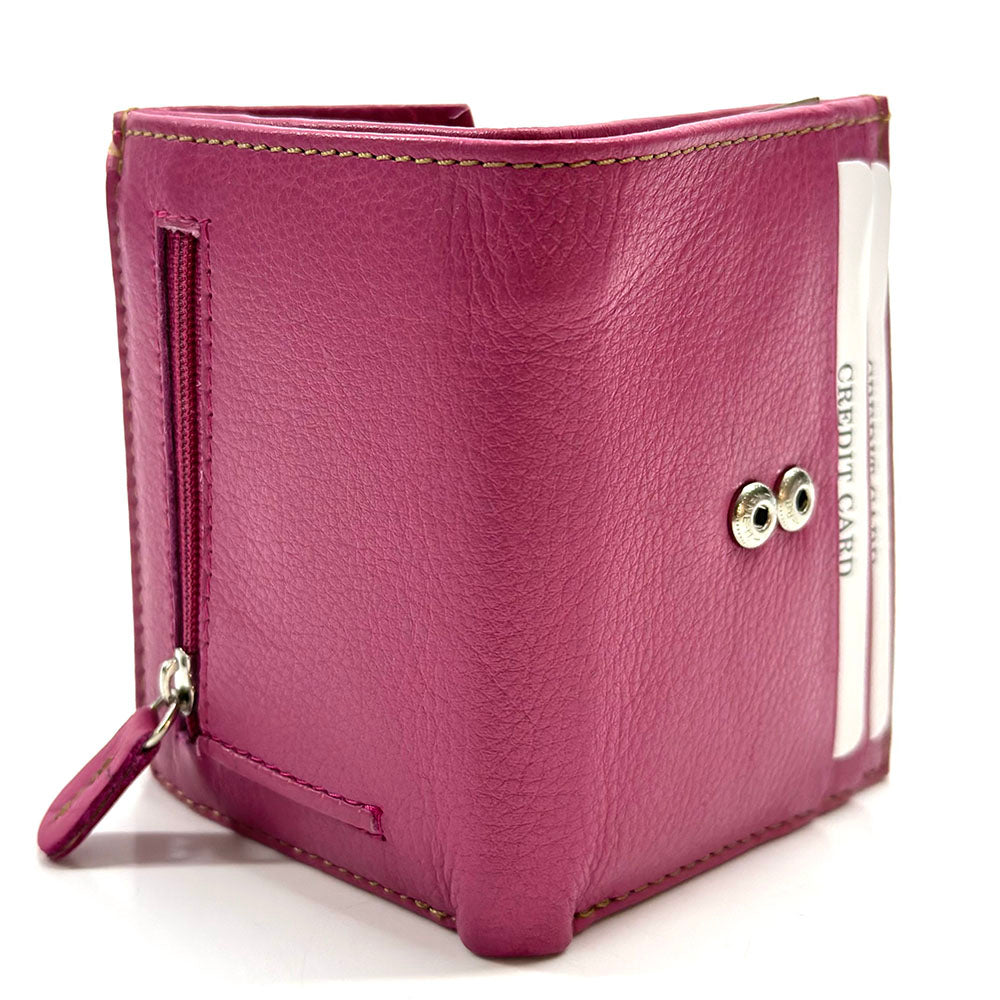 Liora Minimalist RFID Leather Mini Trifold Wallet - Made In Italy