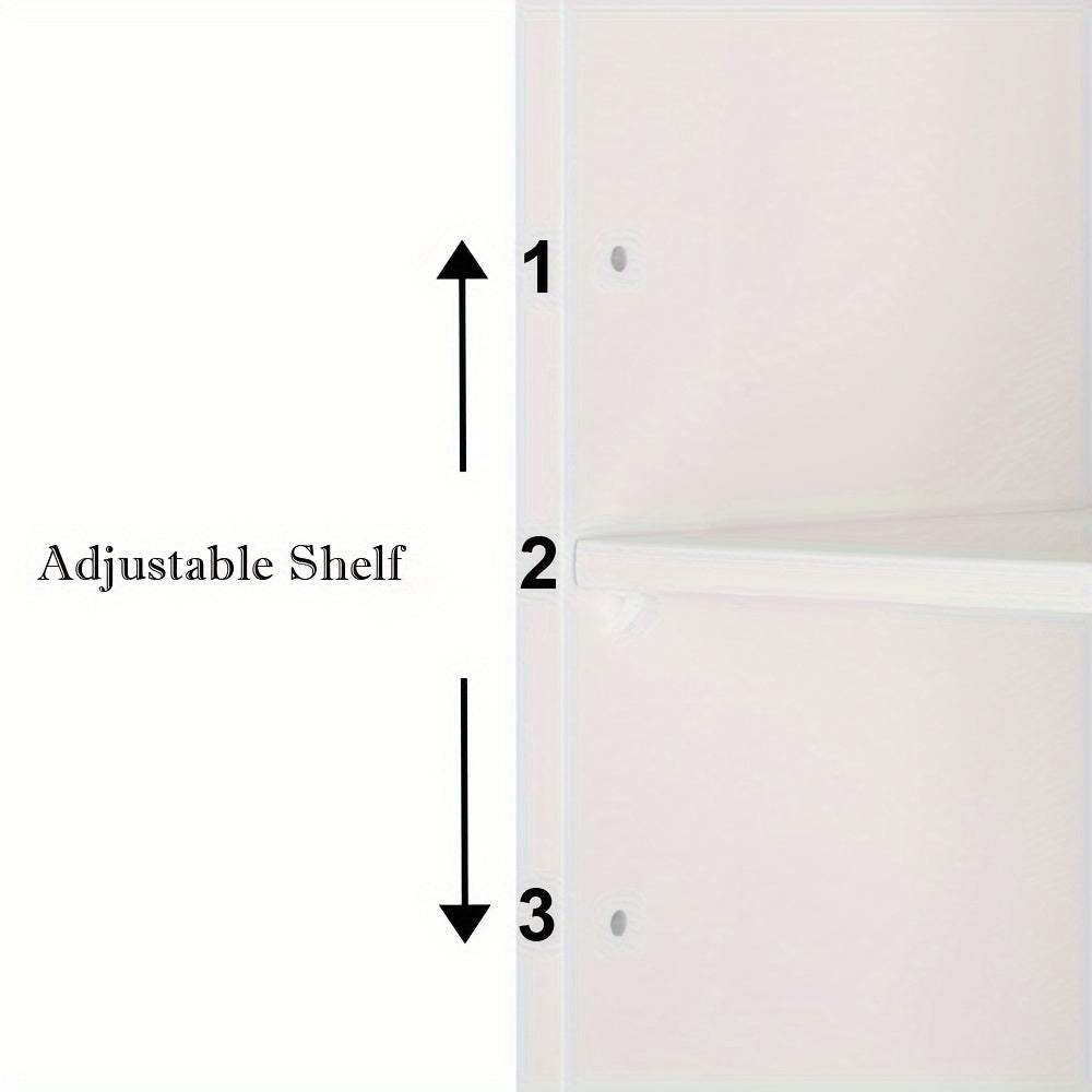 3-tier Single Door Mirror Indoor Hotel Bathroom Wall Mounted Cabinet Shelf White