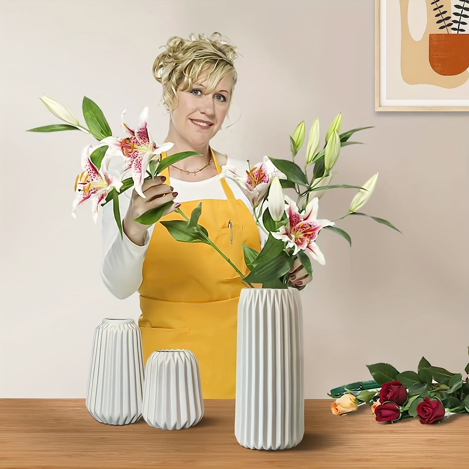 3pcs Set of Ceramic Vases