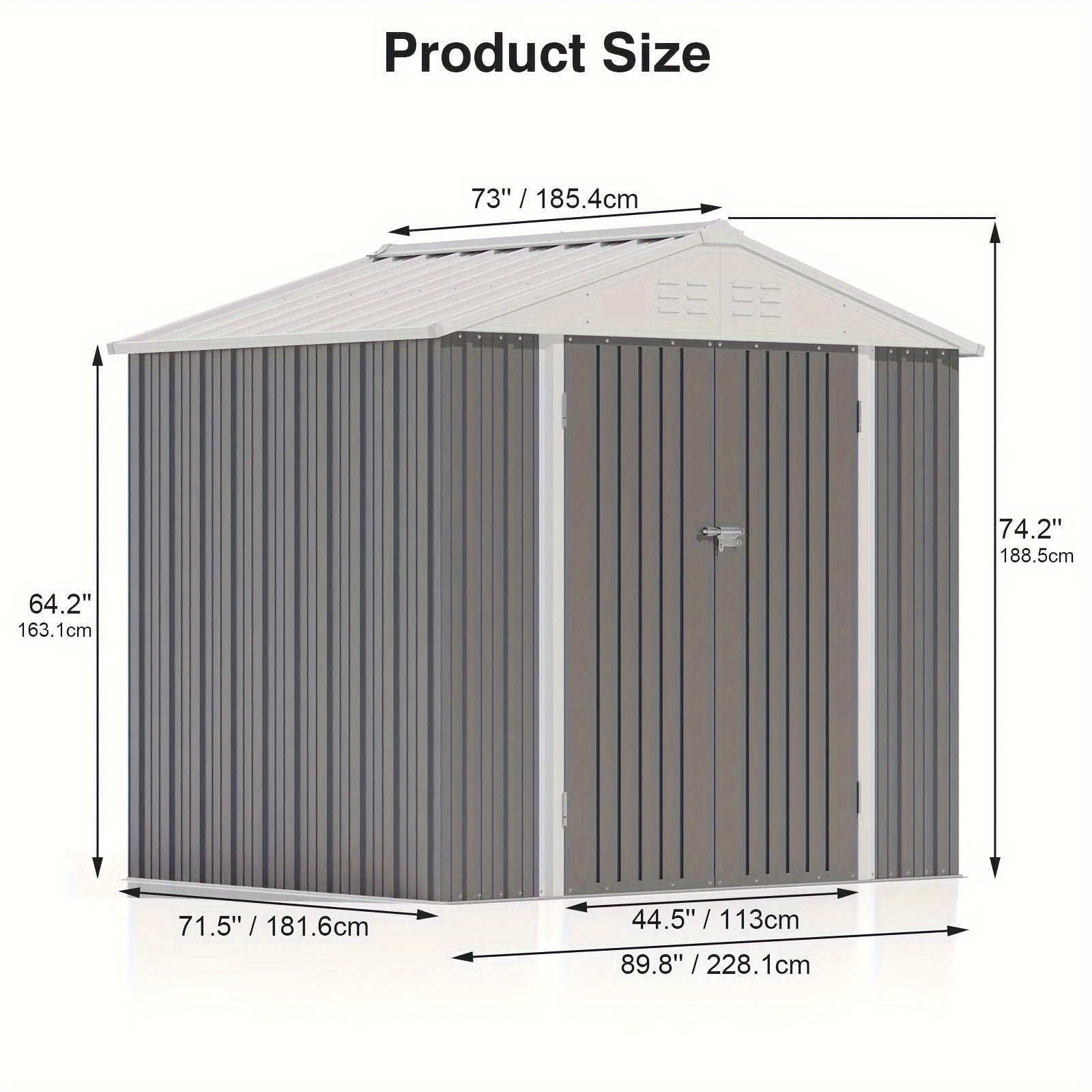 Metal Storage Shed, 8x6 FT, Outdoor Shed With Doors & Air Vents, Utility And Tool Storage Shed For Backyard Garden Patio
