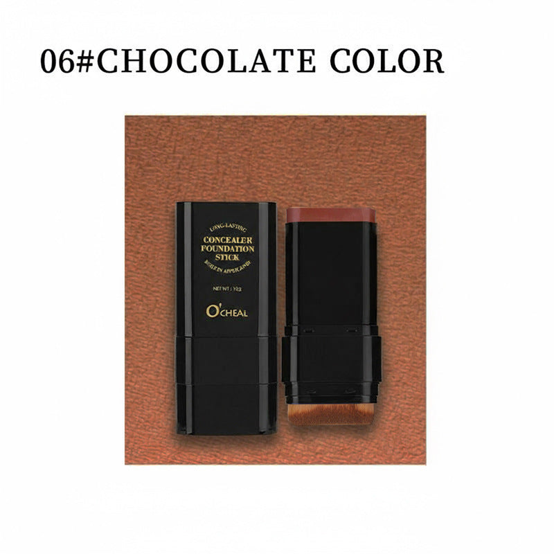Oqianya Cream Foundation Concealer Long-Lasting Solid Foundation Dual-Purpose Powder Puff Brush
