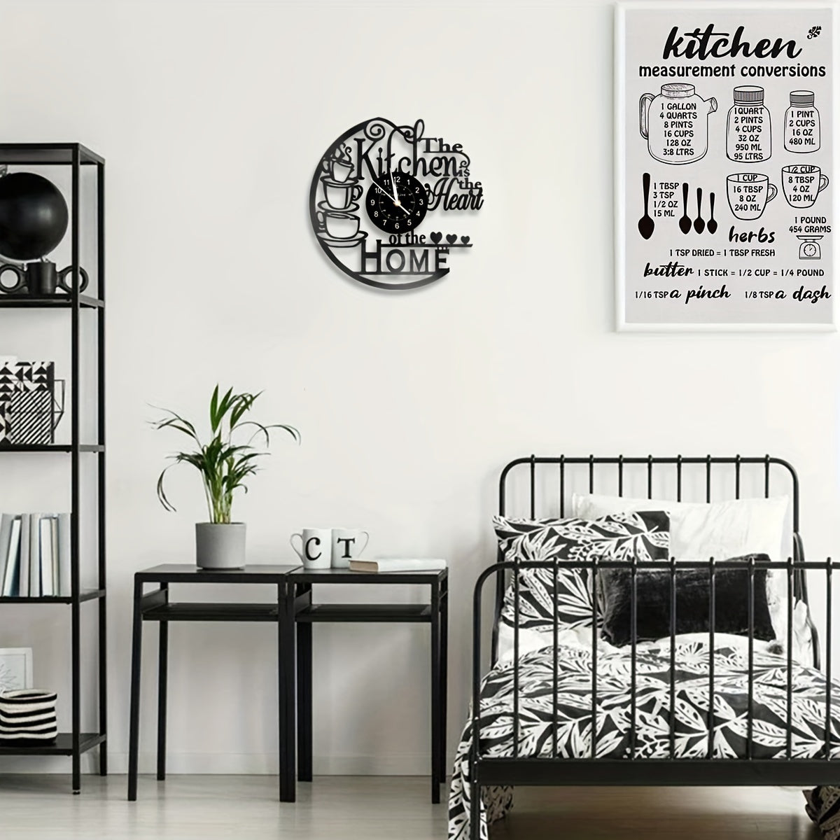 1 Black Vinyl Record Clock Wall Decoration Art Decoration, Coffee Cup Design Clock, Silent Decoration Kitchen Decoration