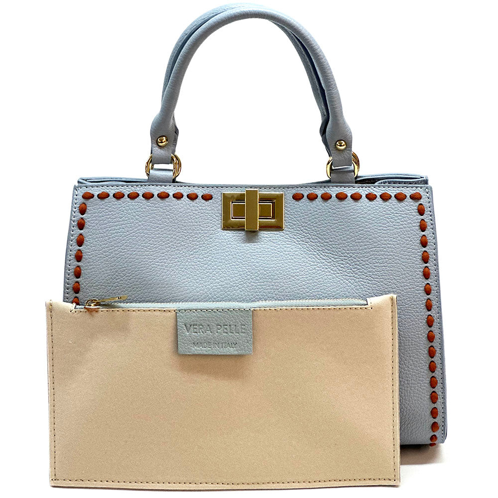Clizia Leather Handbag - Made In Italy