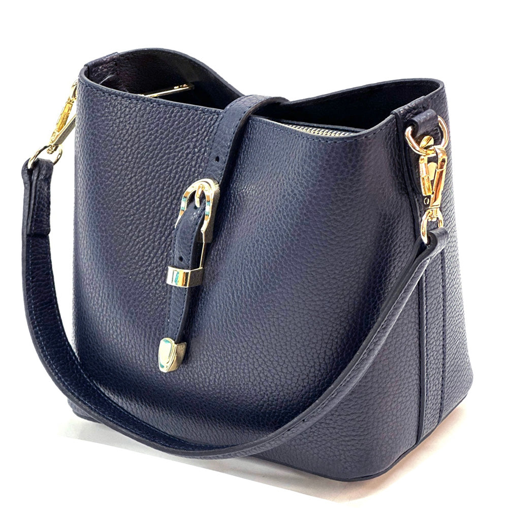 Mafalda Soft Cow Leather Crossbody Bucket Bag - Made In Italy