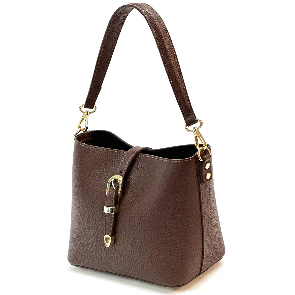 Mafalda Soft Cow Leather Crossbody Bucket Bag - Made In Italy