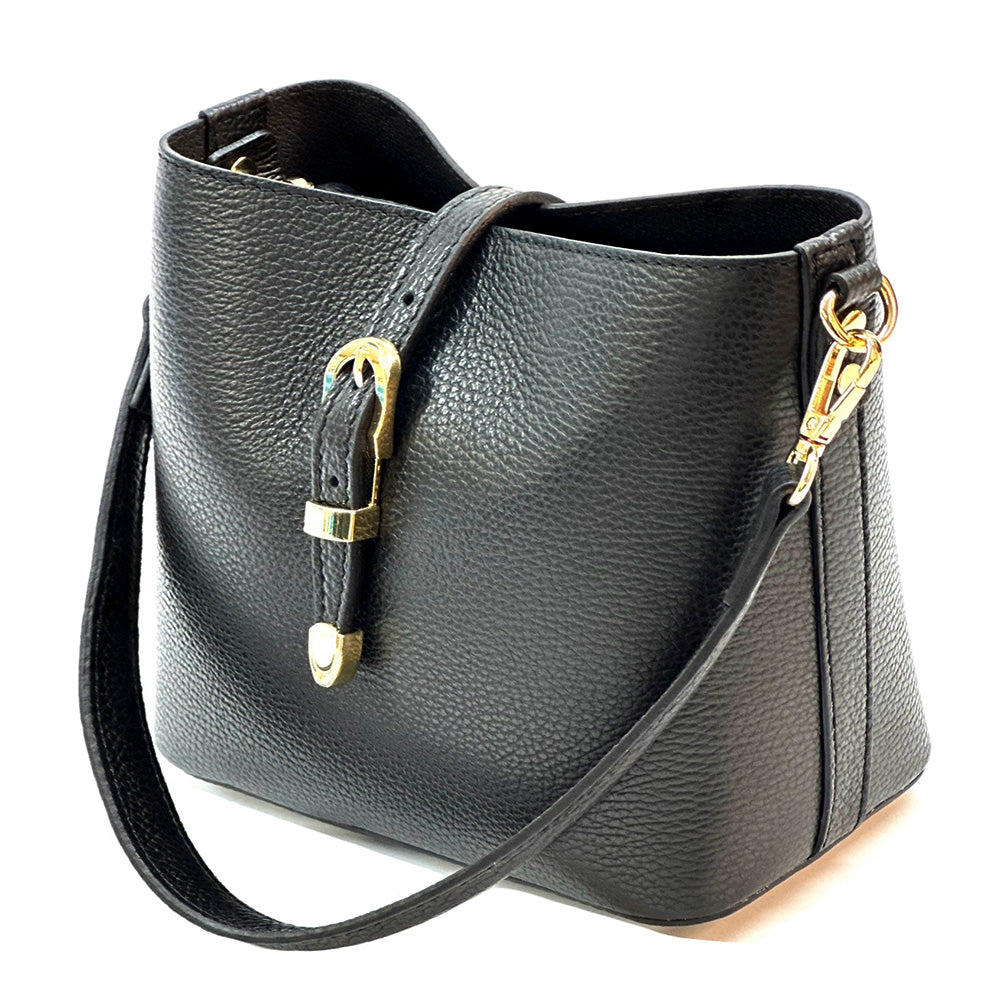 Mafalda Soft Cow Leather Crossbody Bucket Bag - Made In Italy