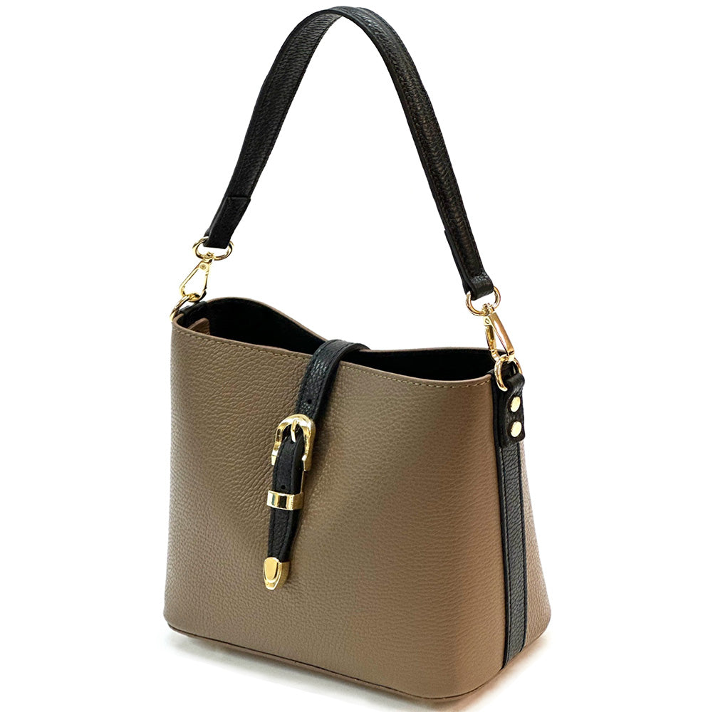 Mafalda Soft Cow Leather Crossbody Bucket Bag - Made In Italy