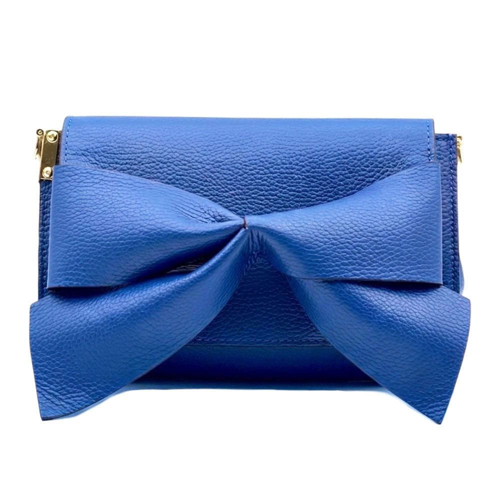 Liorenza Bow Cow Leather Crossbody Bag - Made In Italy