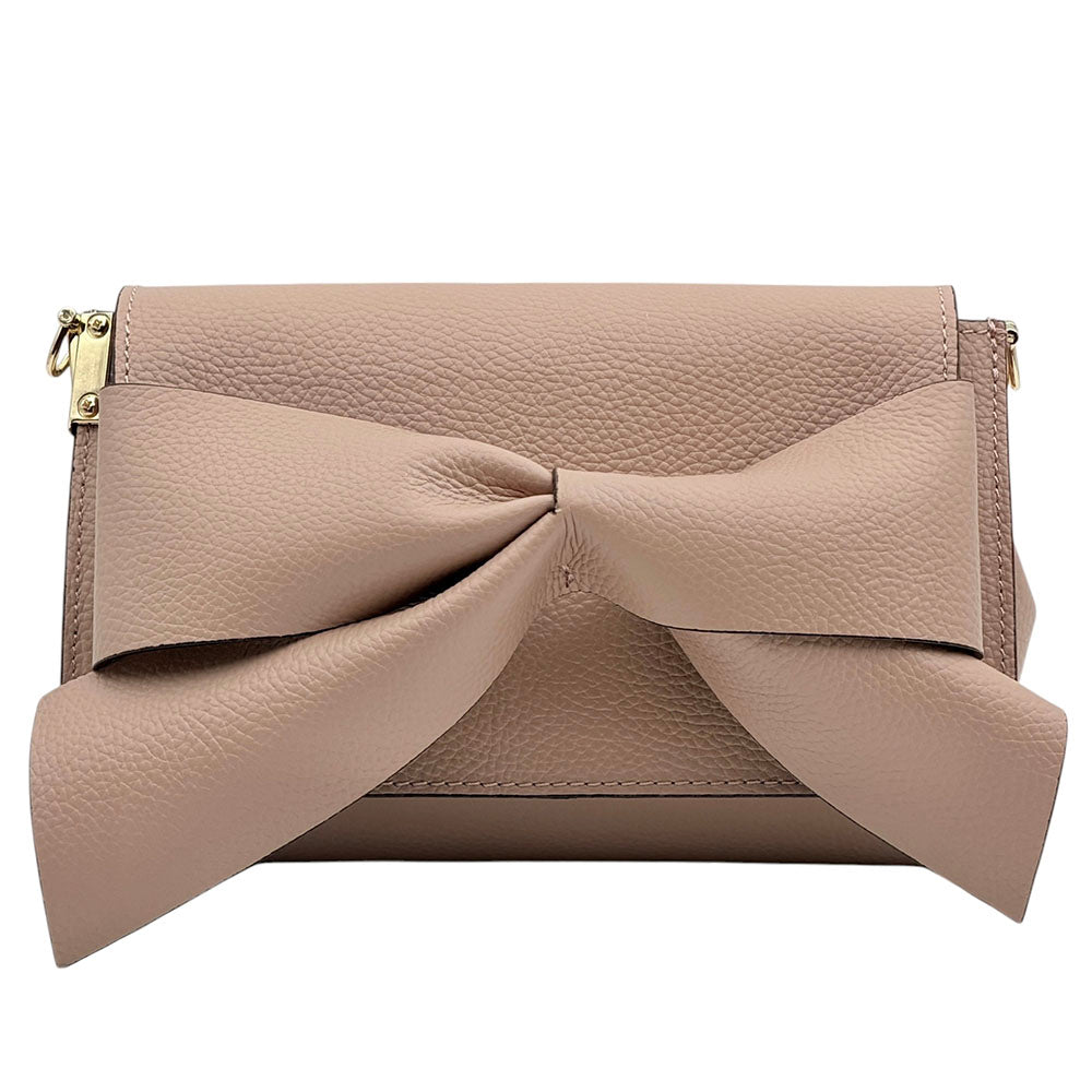 Liorenza Bow Cow Leather Crossbody Bag - Made In Italy