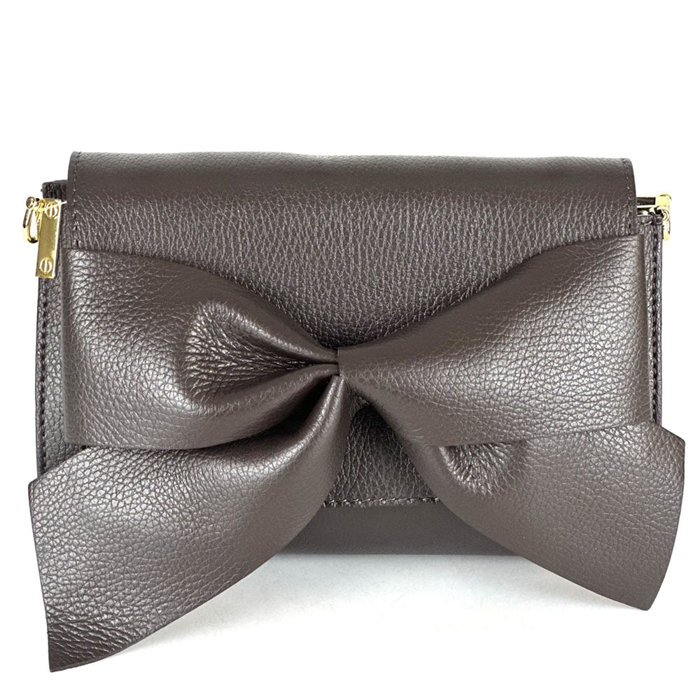 Liorenza Bow Cow Leather Crossbody Bag - Made In Italy