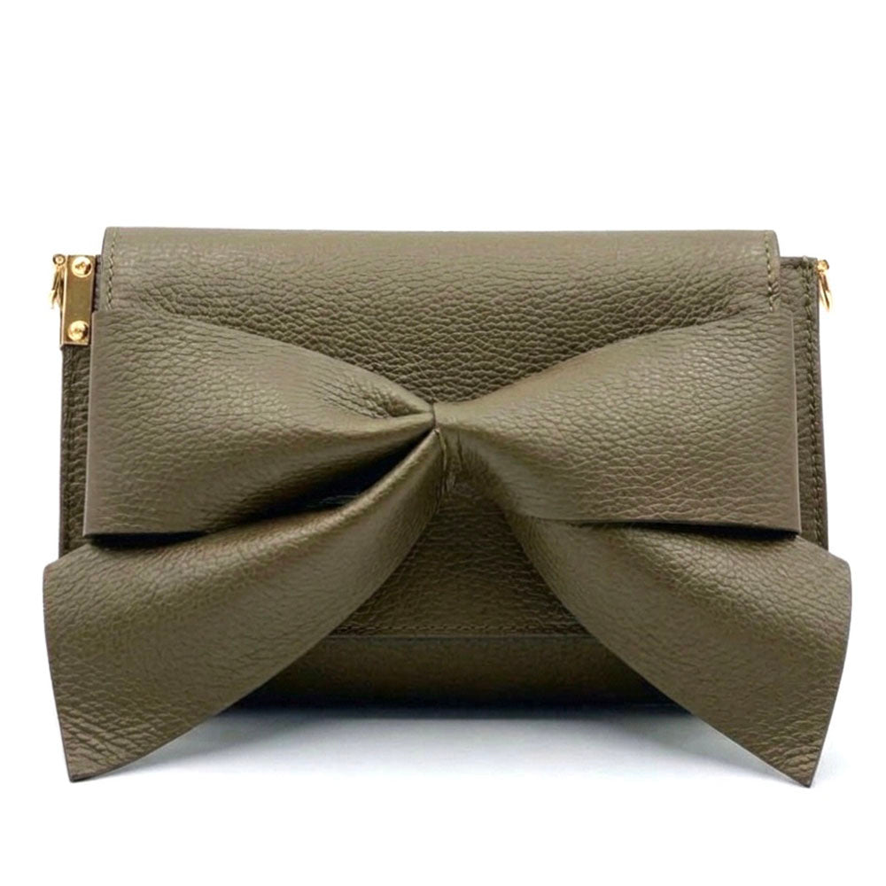 Liorenza Bow Cow Leather Crossbody Bag - Made In Italy