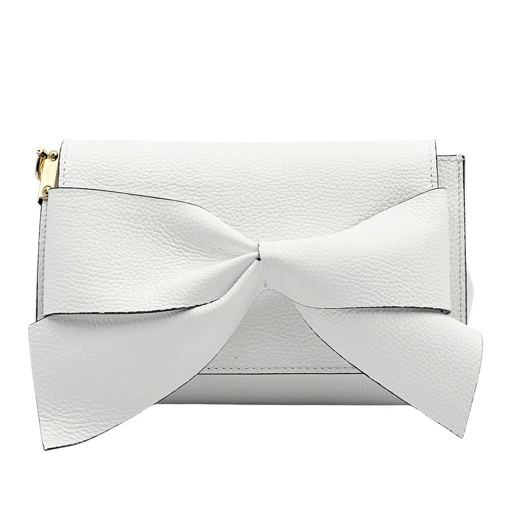 Liorenza Bow Cow Leather Crossbody Bag - Made In Italy
