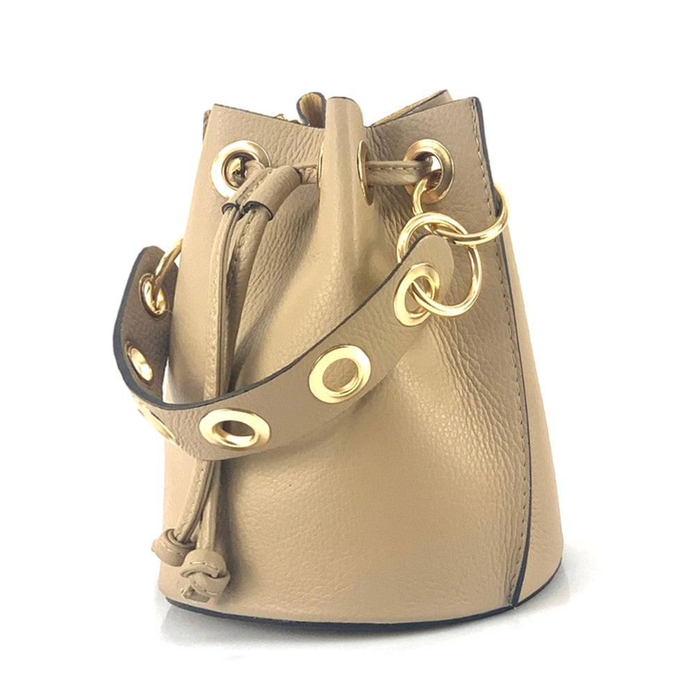 Eileen leather bucket bag - Made In Italy