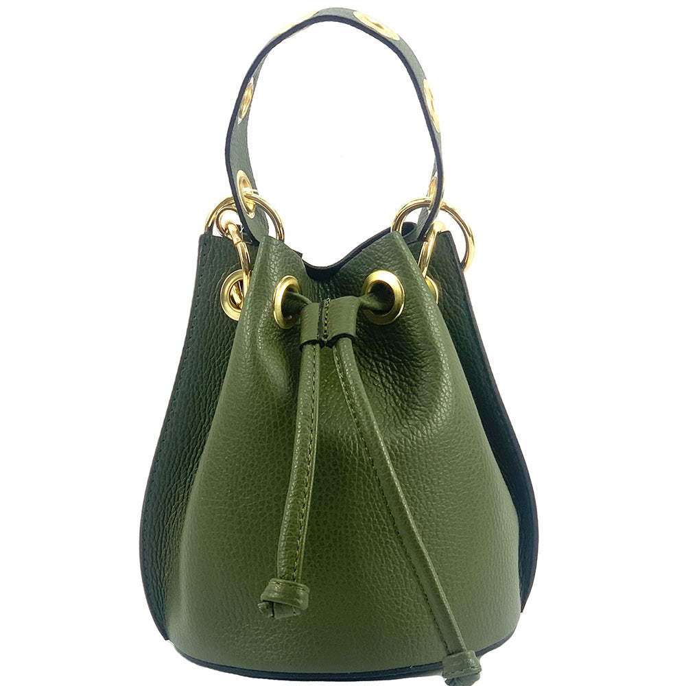 Eileen leather bucket bag - Made In Italy