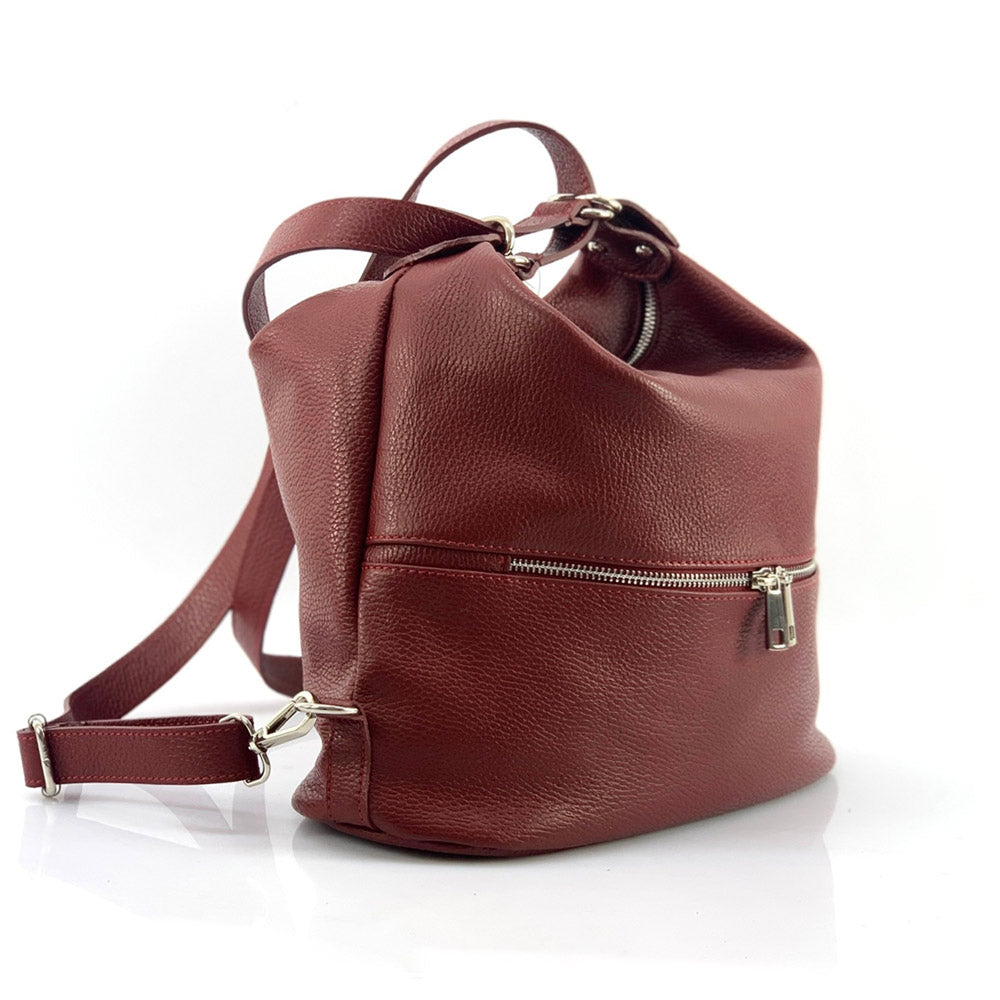 Bougainvillea leather backpack - Made In Italy