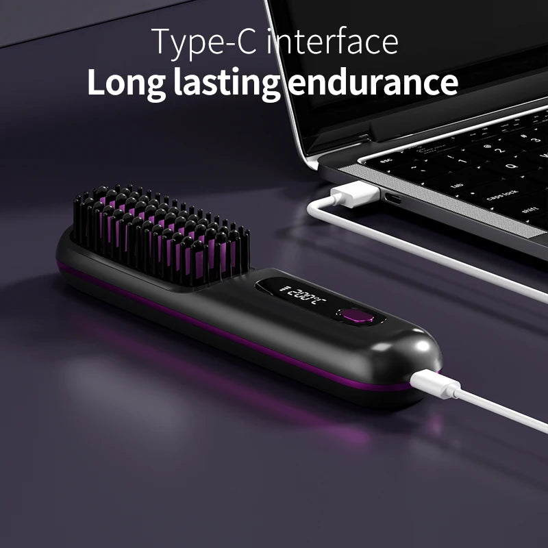 Home Travel Wireless Straightener, Digital Adjustable Styling Tool, Women&