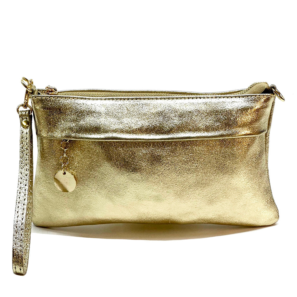 Fiorina Leather Clutch Bag - Made In Italy