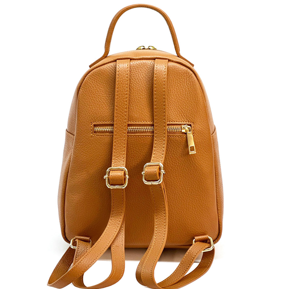 Tuscany Quilted Italian Leather Backpack with Chevron Pattern - Made In Italy