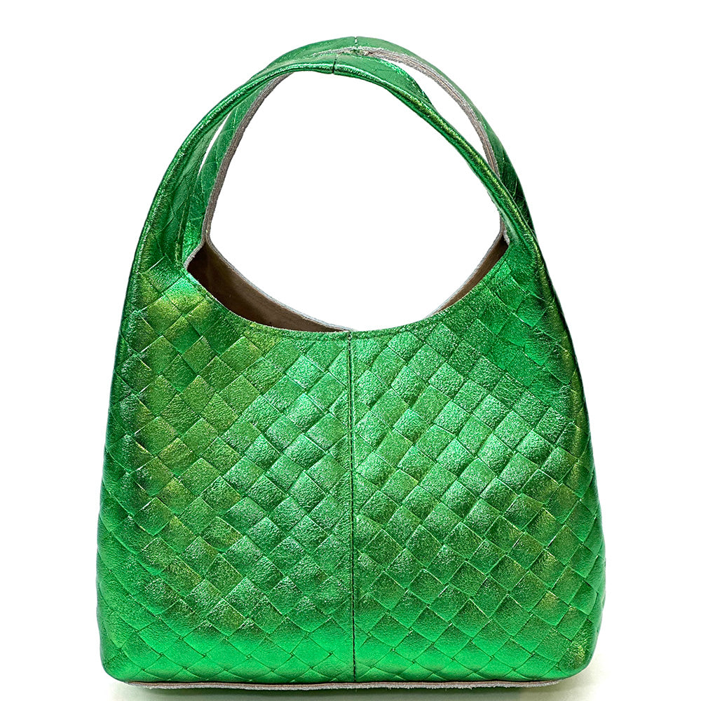 Regina Italian Handmade Quilted Leather Hobo Bag - Made In Italy
